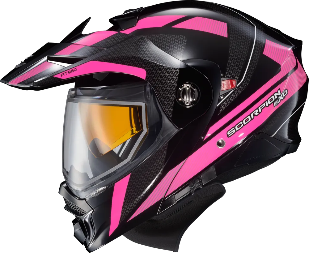 Scorpion EXO-AT960 Dual Sport Snow Helmet Hicks Pink Electric Shield