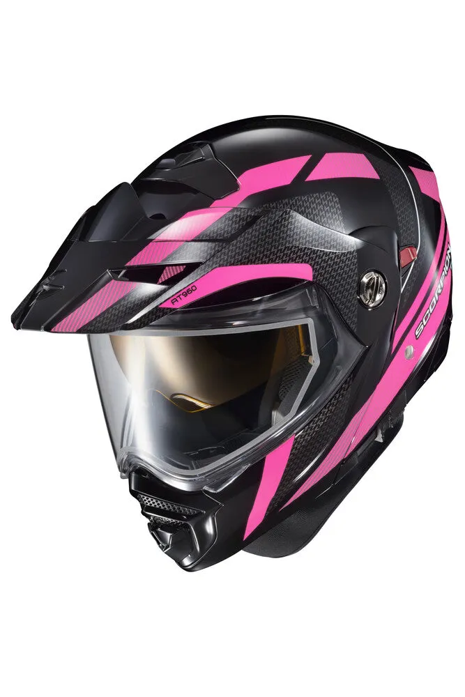 Scorpion EXO-AT960 Dual Sport Snow Helmet Hicks Pink Electric Shield