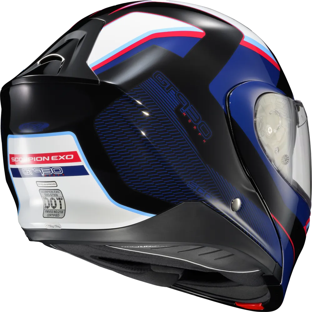 Scorpion EXO-GT-930 Bluetooth Modular Transformer Helmet Morph Blue/Red