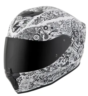 Scorpion EXO-R420 Full Face Helmet Shake Graphic White Size 2XL