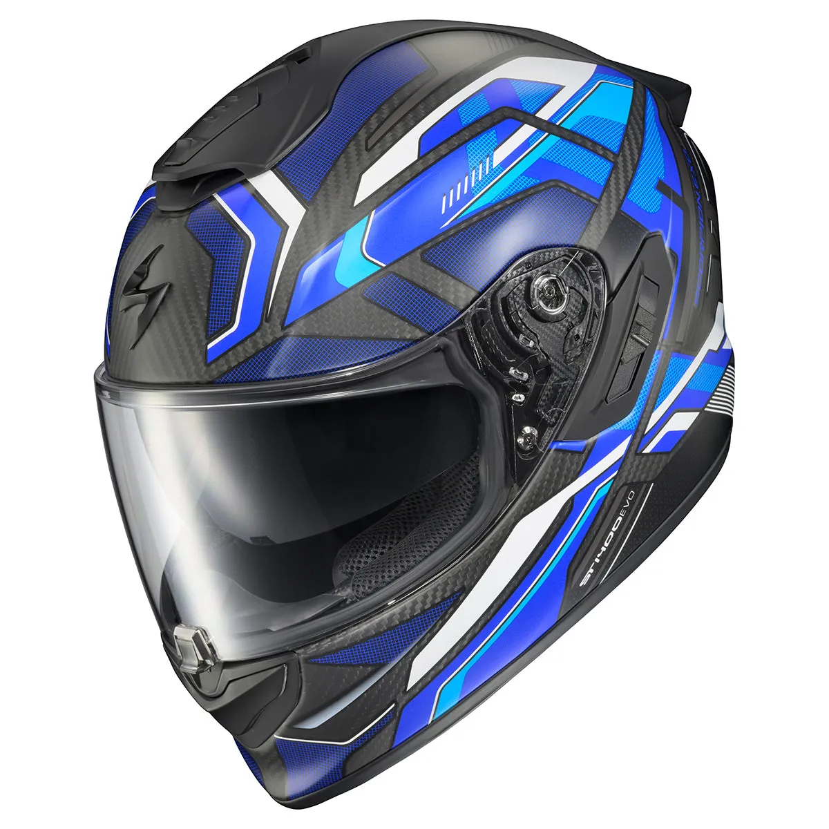 Scorpion EXO-ST1400 Carbon Bluetooth Helmet Hex Matte Blue