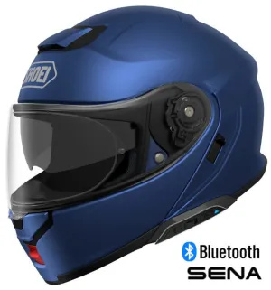 Shoei Neotec 3 Modular Helmet Matte Blue Metallic SRL 3 Installed