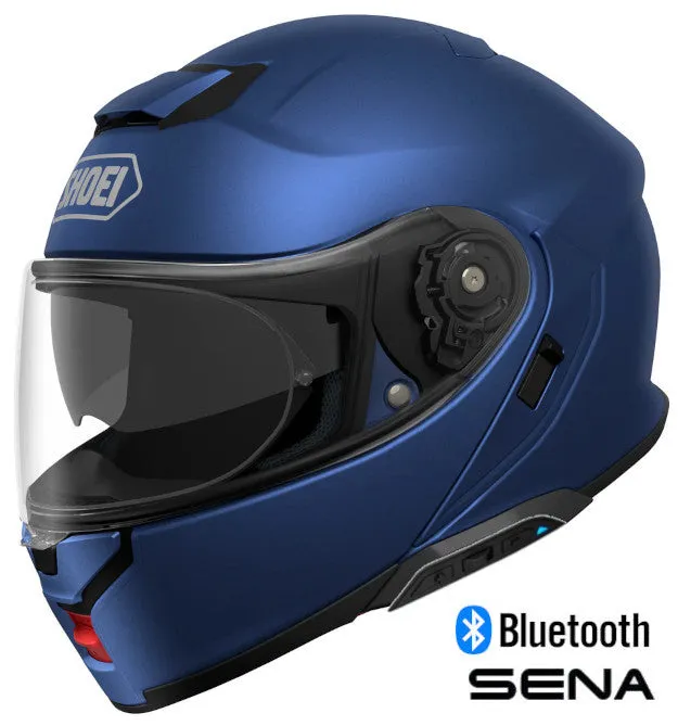 Shoei Neotec 3 Modular Helmet Matte Blue Metallic SRL 3 Installed