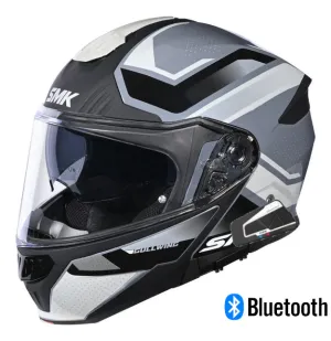 SMK Gullwing V2 Supertour Modular Bluetooth Helmet White Gray