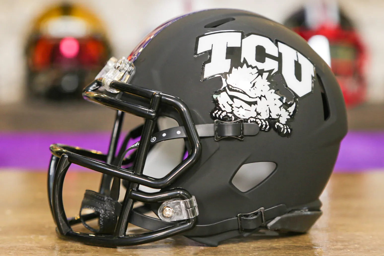 TCU Horned Frogs Riddell Speed Mini Helmet - Matte Black
