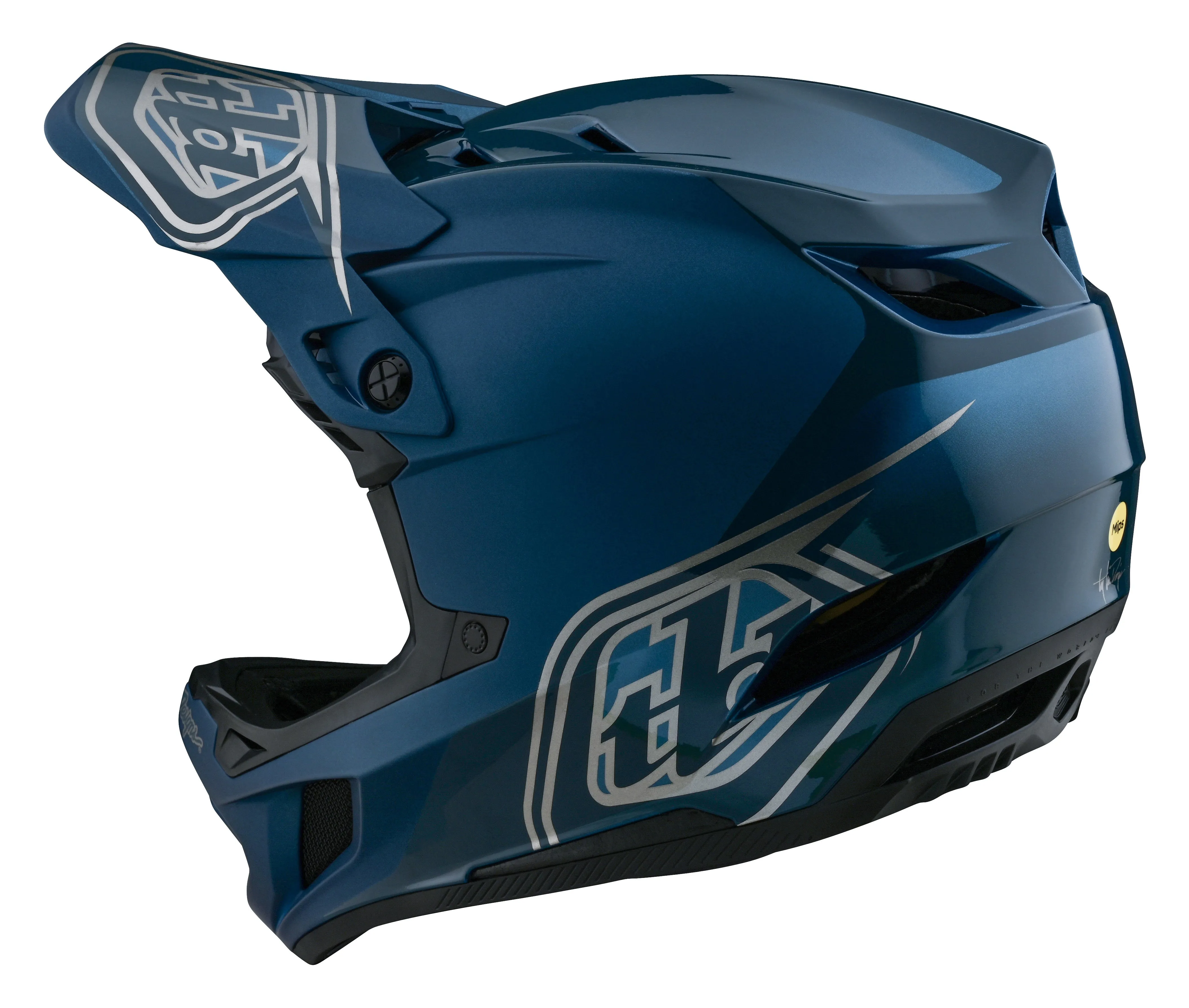 Troy Lee Designs D4 Polyacrylite Full Face Helmet with MIPS - Shadow - Blue
