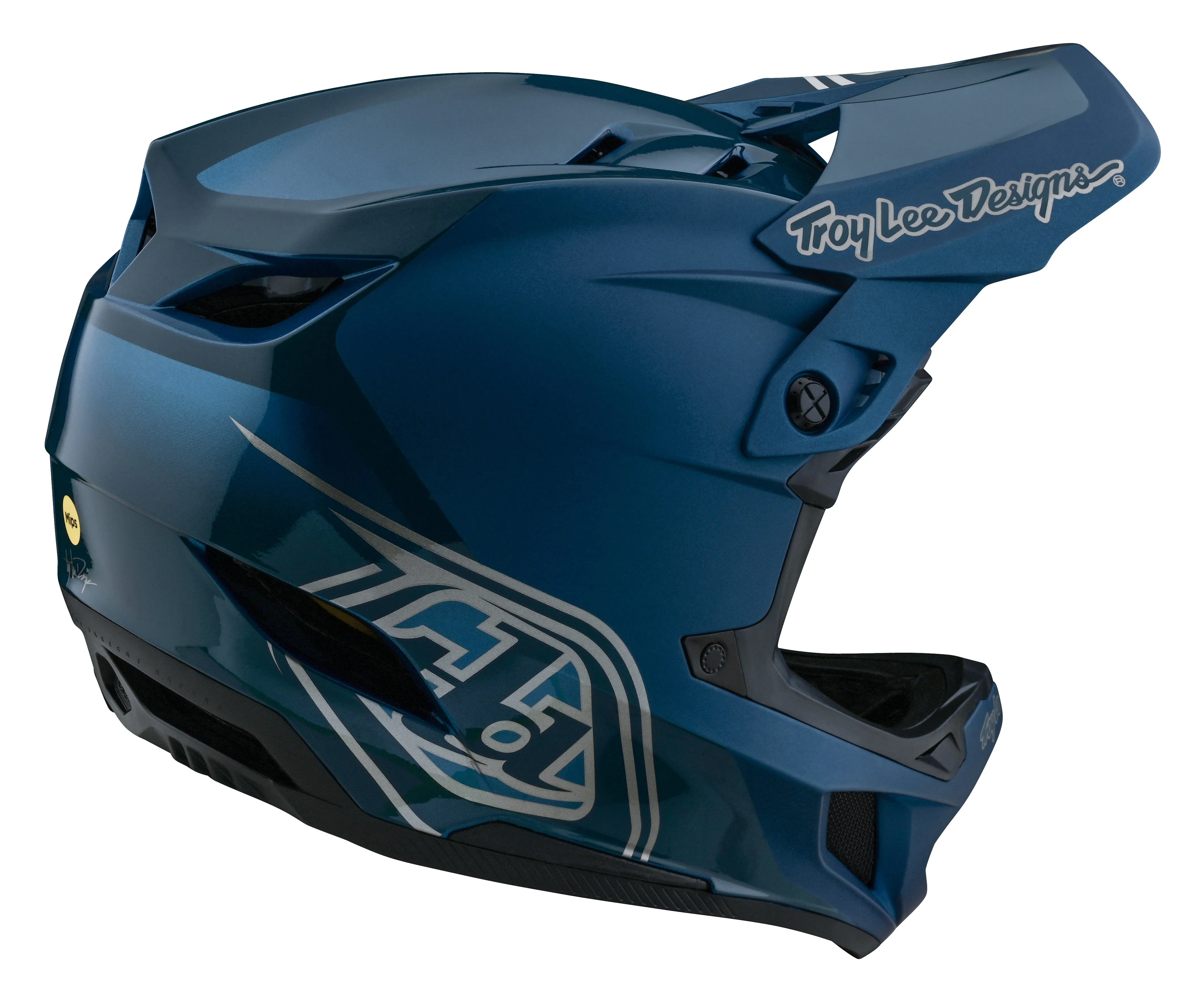 Troy Lee Designs D4 Polyacrylite Full Face Helmet with MIPS - Shadow - Blue