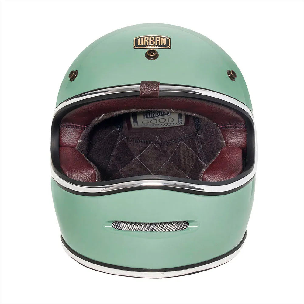 Urban Full Face Helmet BigBore Green Retro
