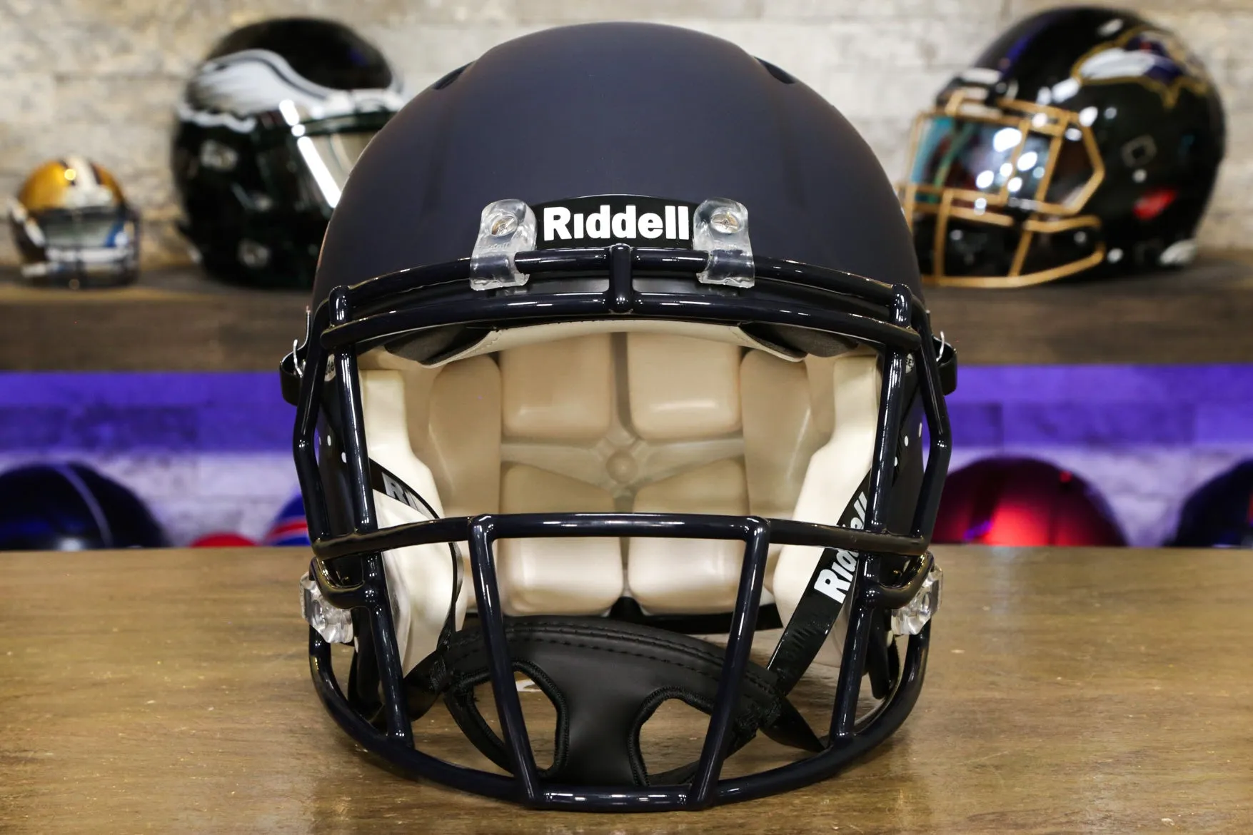 West Virginia Mountaineers Riddell Speed Authentic Helmet - Matte Navy
