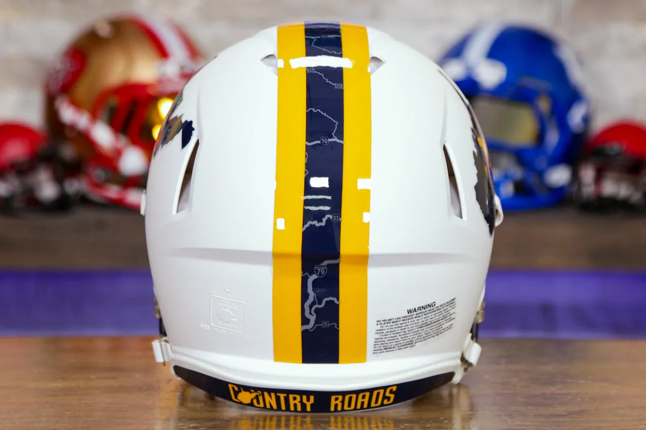 West Virginia Mountaineers Riddell Speed Authentic Helmet - White Country Roads Alternate