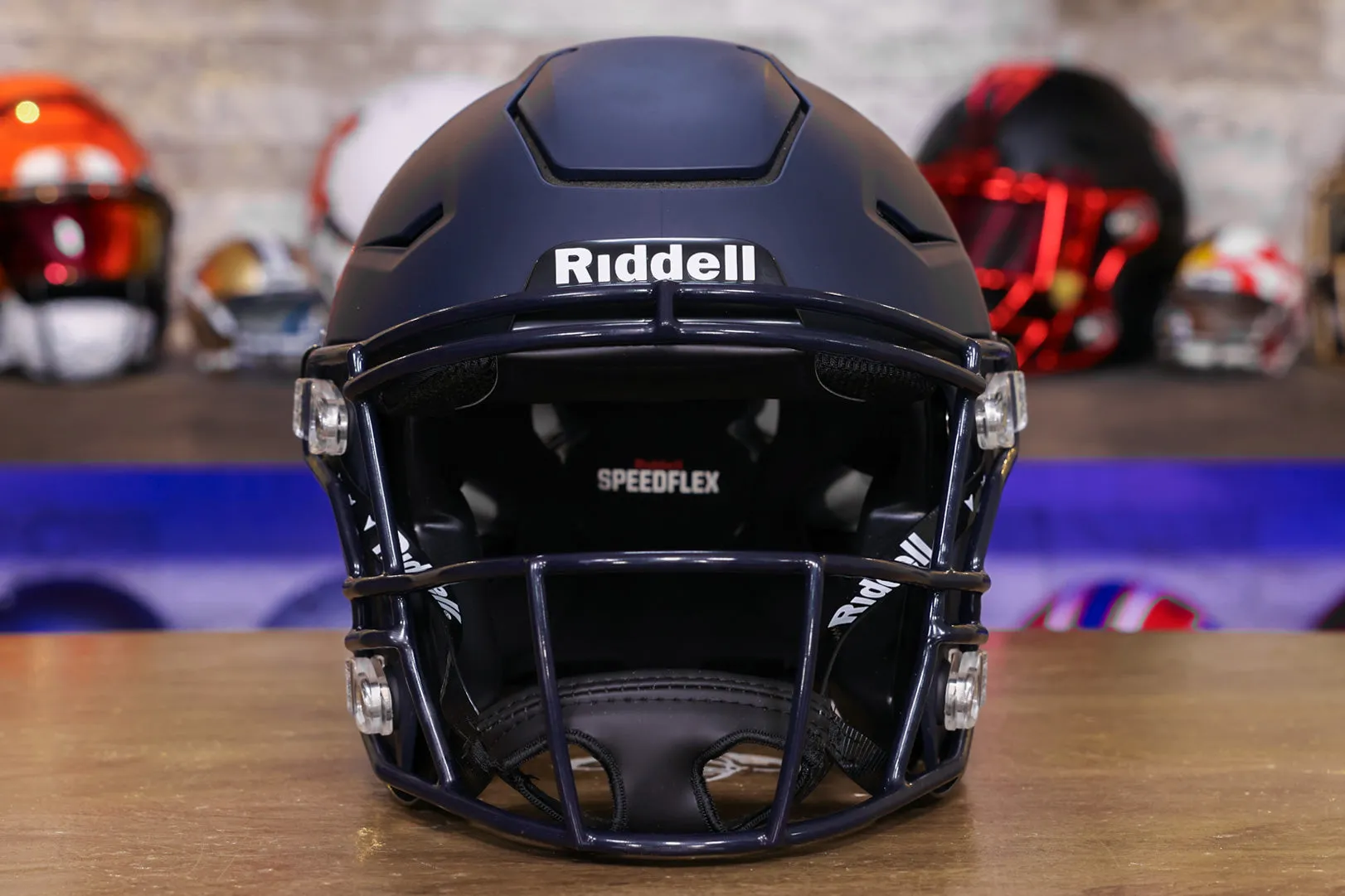 West Virginia Mountaineers Riddell SpeedFlex Authentic Helmet - Matte Navy