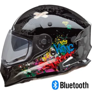 Z1R Nemesis Full Face Bluetooth Helmet Distro Gray